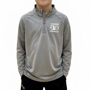 Under Armour Boys Light Grey Quarter zip Pullover Size Youth Small